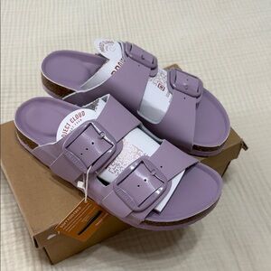 Project Cloud Santorini Lilac Double Buckle Slide Sandals